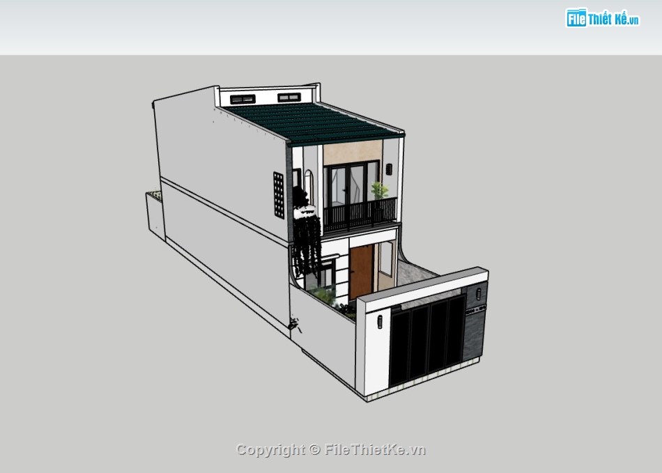 nhà phố,su nhà phố,sketchup nhà phố,su nhà phố 2 tầng,sketchup nhà phố 2 tầng