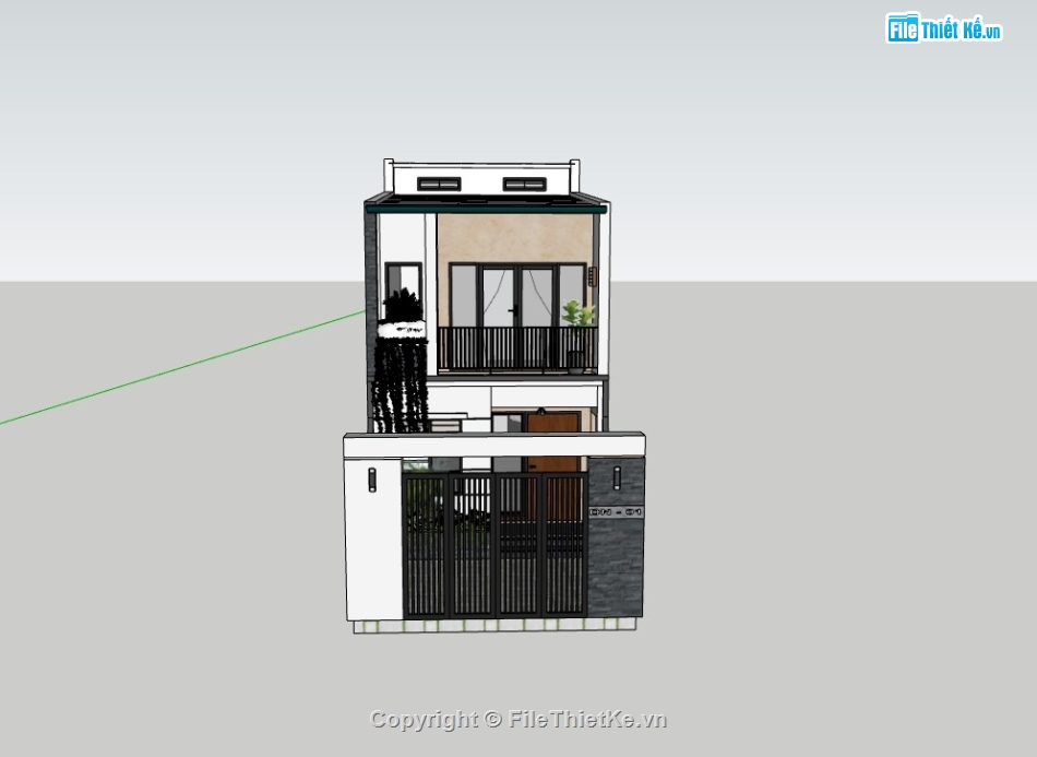 nhà phố,su nhà phố,sketchup nhà phố,su nhà phố 2 tầng,sketchup nhà phố 2 tầng