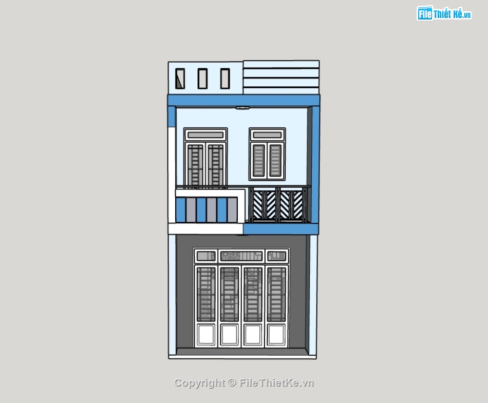 su nhà phố,sketchup nhà phố,su nhà phố 2 tầng,sketchup nhà phố 2 tầng