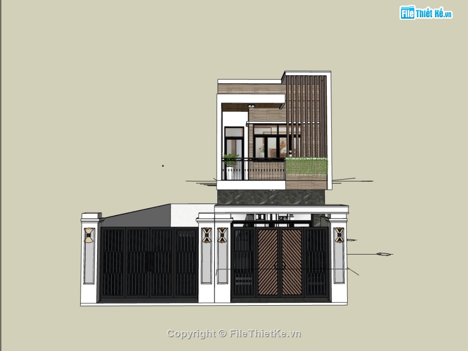 su nhà phố,nhà phố,sketchup nhà phố,su nhà phố 2 tầng