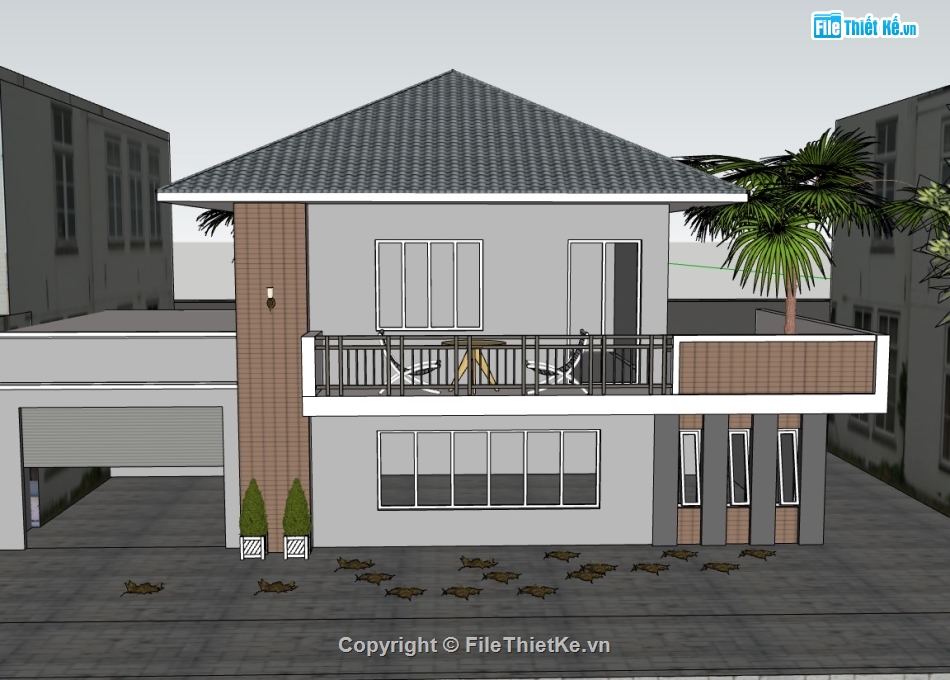 nhà phố 2 tầng,su nhà phố,sketchup nhà phố,su nhà phố 2 tầng