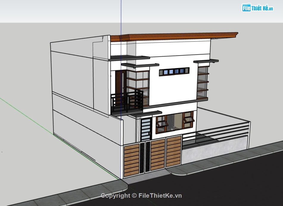 su nhà phố,sketchup nhà phố,su nhà phố 2 tầng,sketchup nhà phố 2 tầng