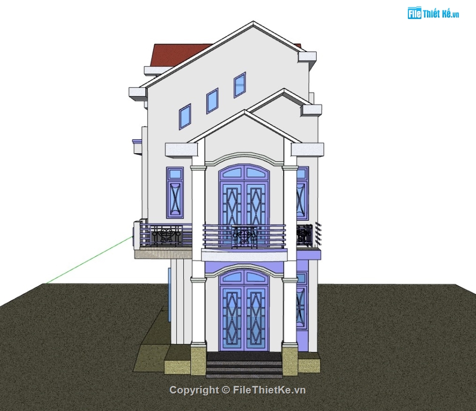 nhà phố,su nhà phố,sketchup nhà phố,nhà phố 2 tầng,su nhà phố 2 tầng,sketchup nhà phố 2 tầng