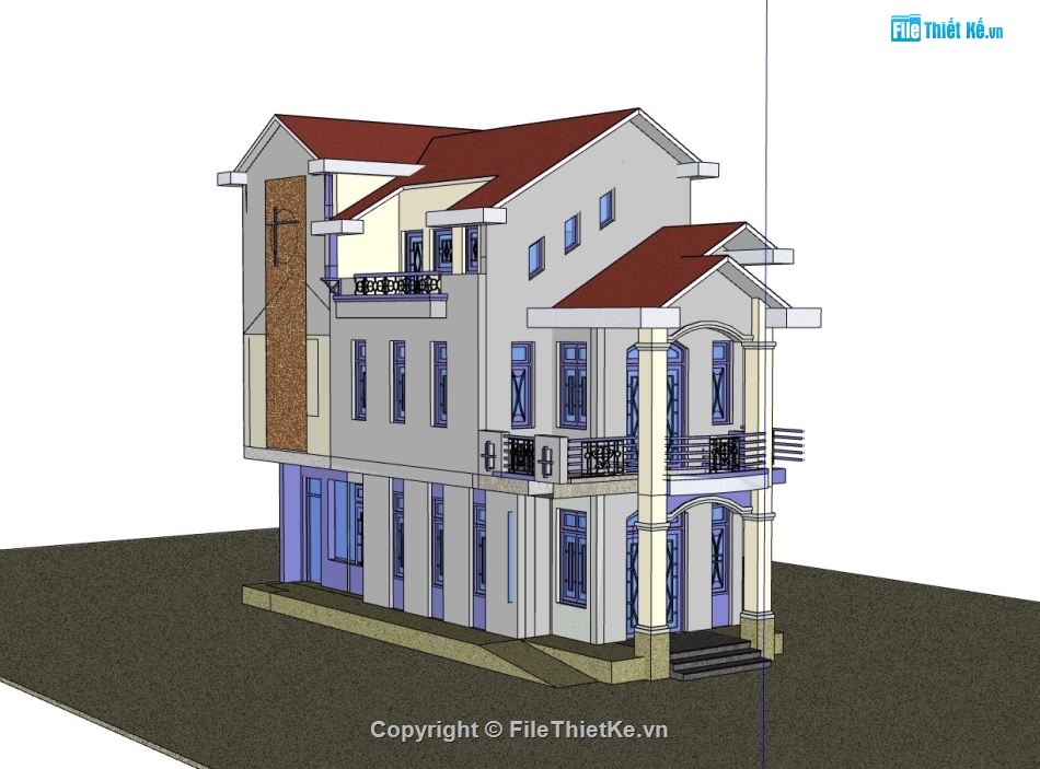 nhà phố,su nhà phố,sketchup nhà phố,nhà phố 2 tầng,su nhà phố 2 tầng,sketchup nhà phố 2 tầng