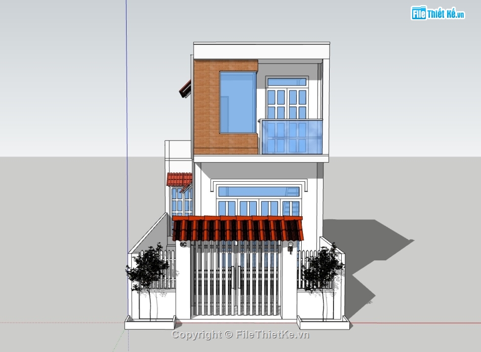 su nhà phố,sketchup nhà phố,su nhà phố 2 tầng,sketchup nhà phố 2 tầng