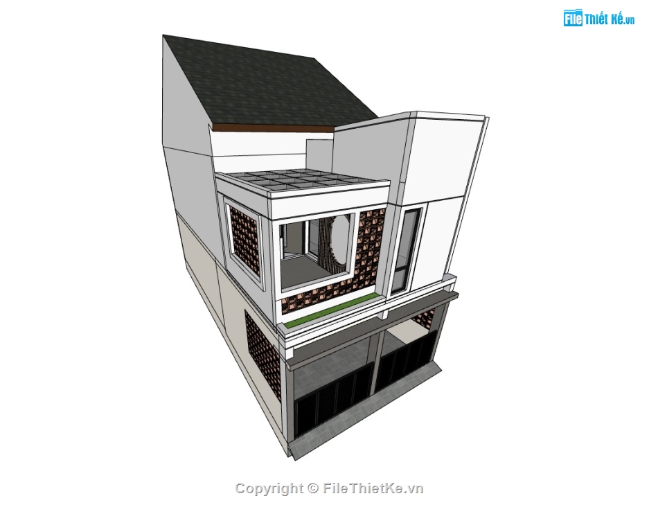 su nhà phố,sketchup nhà phố,su nhà phố 2 tầng,sketchup nhà phố 2 tầng