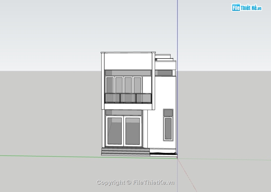 nhà phố 2 tầng,su nhà phố,sketchup nhà phố,su nhà phố 2 tầng