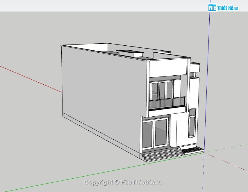 nhà phố 2 tầng,su nhà phố,sketchup nhà phố,su nhà phố 2 tầng