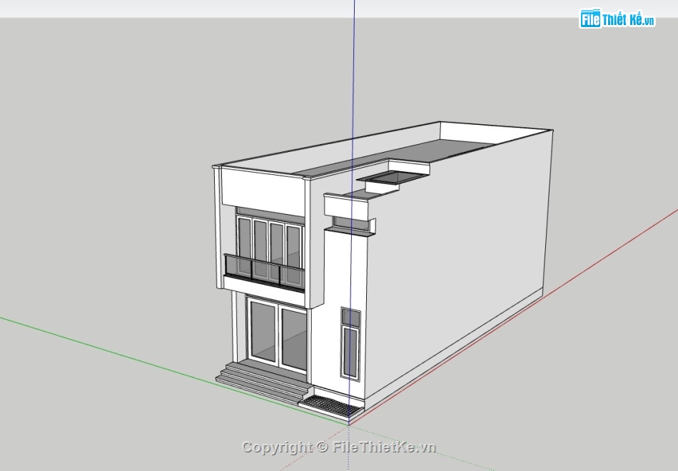 nhà phố 2 tầng,su nhà phố,sketchup nhà phố,su nhà phố 2 tầng