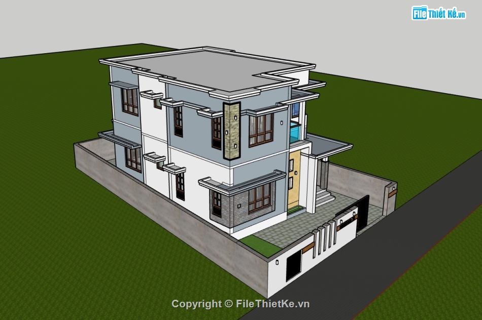 nhà phố 2 tầng,su nhà phố,sketchup nhà phố,su nhà phố 2 tầng,sketchup nhà phố 2 tầng