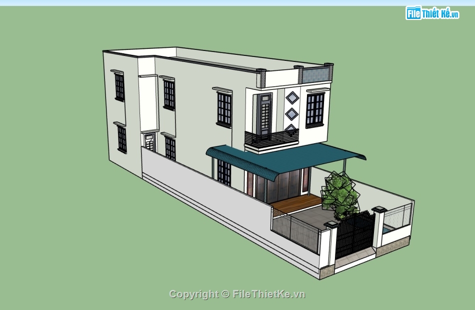 su nhà phố,su nhà phố 2 tầng,sketchup nhà phố