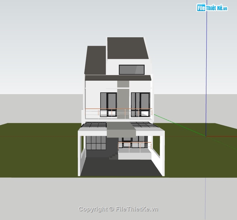 nhà phố 2 tầng,su nhà phố,sketchup nhà phố,su nhà phố 2 tầng