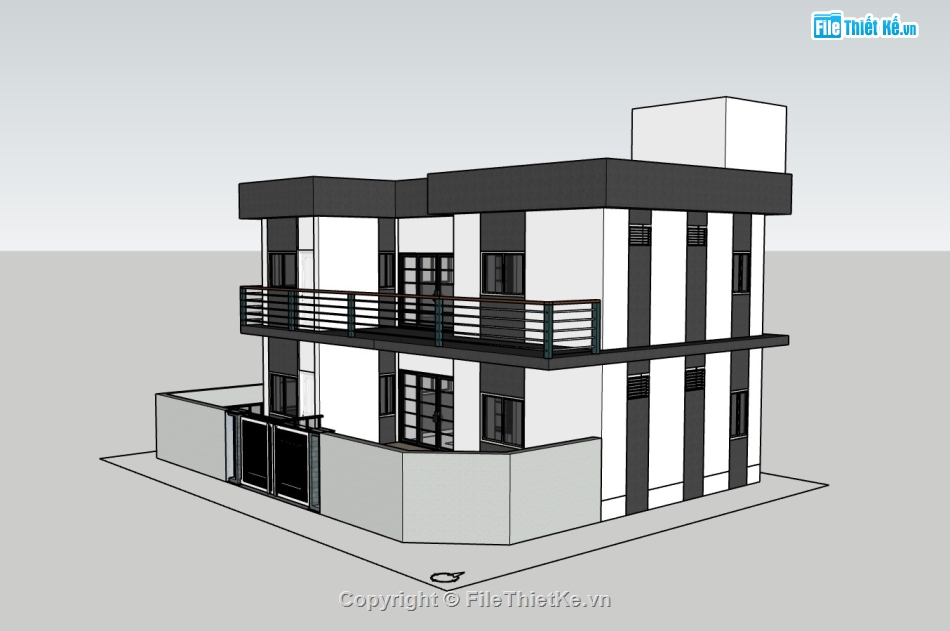 su nhà phố 2 tầng,sketchup nhà phố 2 tầng,su nhà phố,sketchup nhà phố