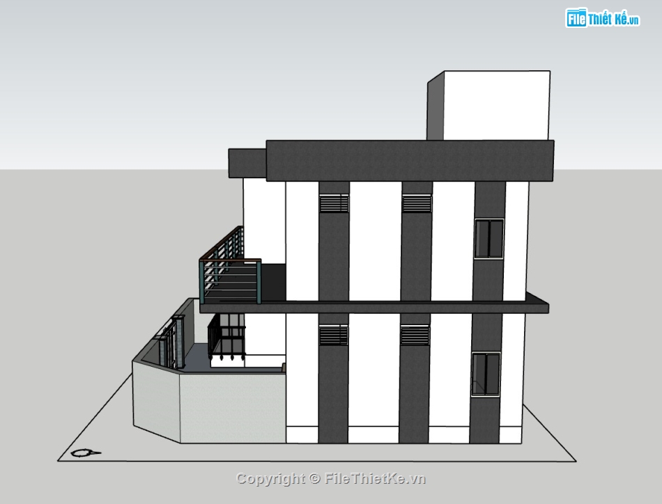 su nhà phố 2 tầng,sketchup nhà phố 2 tầng,su nhà phố,sketchup nhà phố