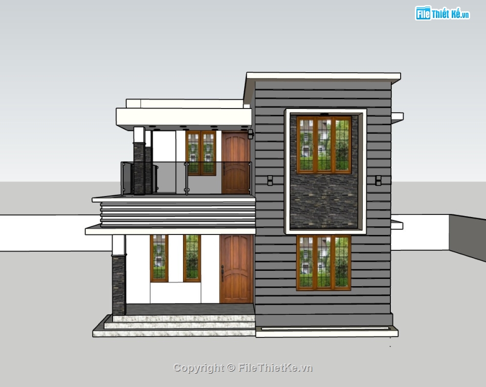 sketchup nhà phố,su nhà phố 2 tầng,su nhà phố,sketchup nhà phố 2 tầng