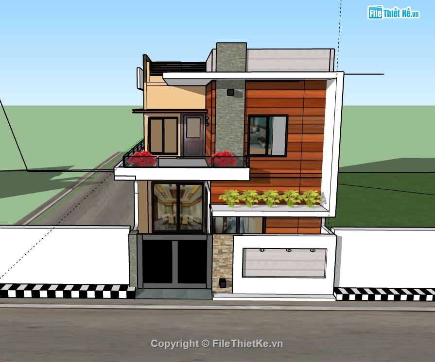 nhà phố 2 tầng,su nhà phố,sketchup nhà phố,su nhà phố 2 tầng,sketchup nhà phố 2 tầng