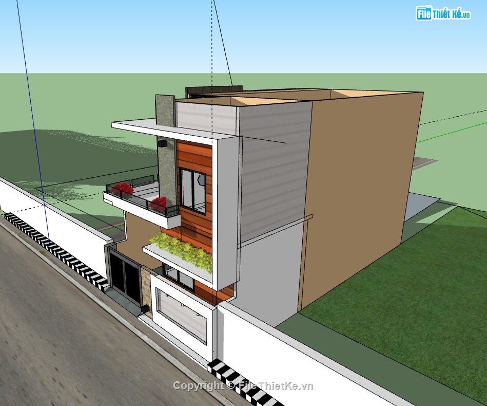 nhà phố 2 tầng,su nhà phố,sketchup nhà phố,su nhà phố 2 tầng,sketchup nhà phố 2 tầng