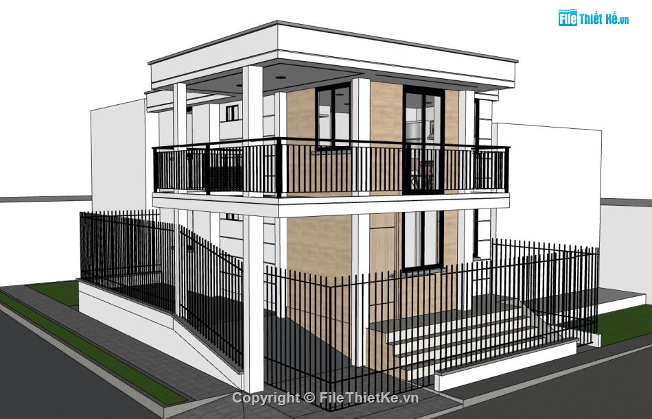 su nhà phố,sketchup nhà phố 2 tầng,su nhà phố 2 tầng,nhà phố 2 tầng