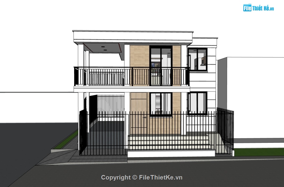 su nhà phố,sketchup nhà phố 2 tầng,su nhà phố 2 tầng,nhà phố 2 tầng