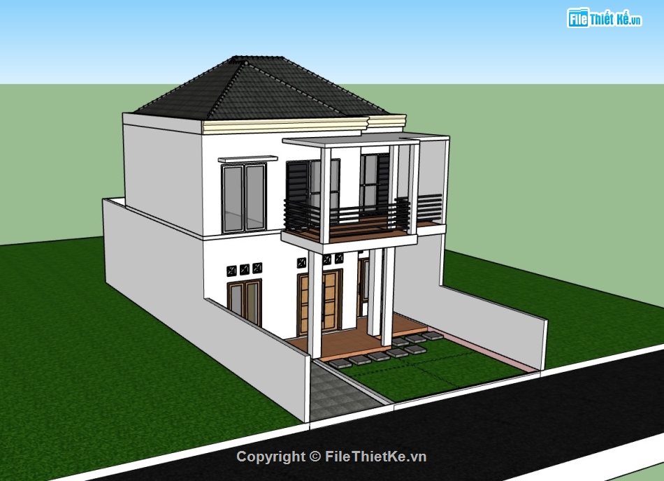 nhà phố 2 tầng,su nhà phố,sketchup nhà phố,su nhà phố 2 tầng