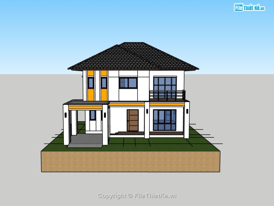 sketchup nhà phố 2 tầng,su nhà phố,sketchup nhà phố,su nhà phố 2 tầng