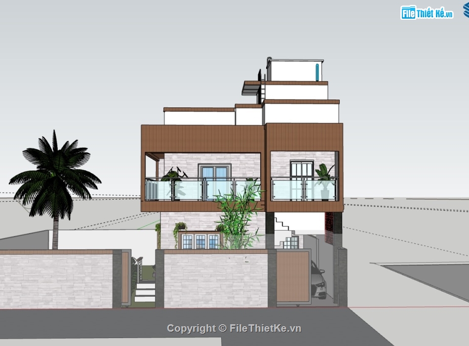 nhà phố  2 tầng,su nhà phố,sketchup nhà phố