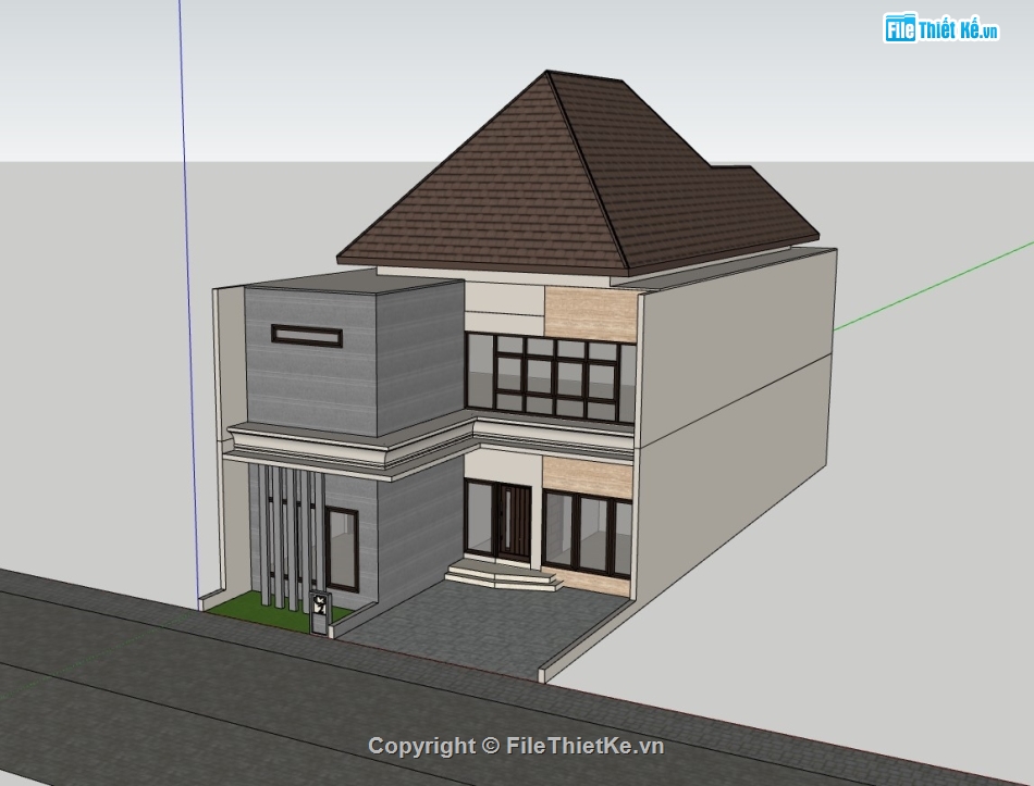 nhà phố  2 tầng,su nhà phố,sketchup nhà phố,su nhà phố 2 tầng,sketchup nhà phố 2 tầng