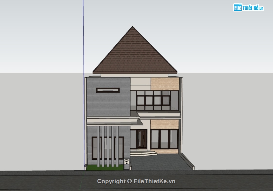 nhà phố  2 tầng,su nhà phố,sketchup nhà phố,su nhà phố 2 tầng,sketchup nhà phố 2 tầng