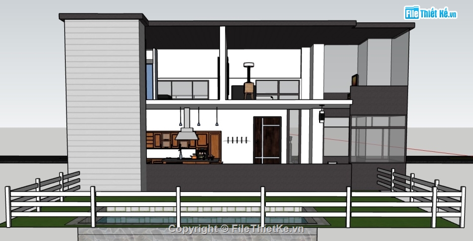 nhà phố 2 tầng,su nhà phố,su nhà phố 2 tầng,sketchup nhà phố 2 tầng,sketchup nhà phố