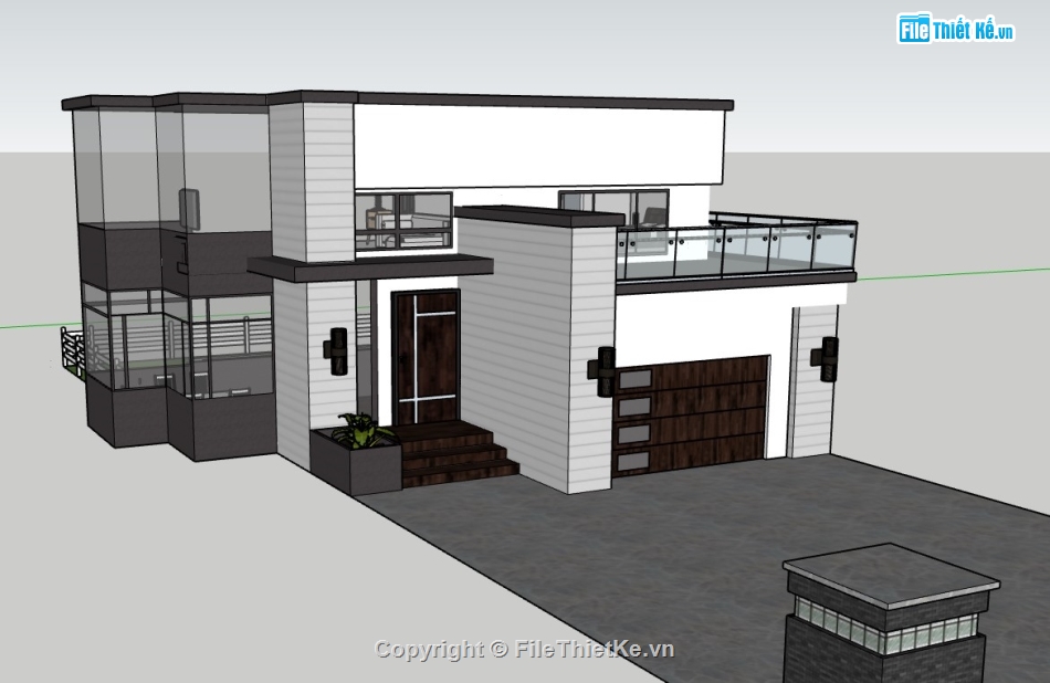 nhà phố 2 tầng,su nhà phố,su nhà phố 2 tầng,sketchup nhà phố 2 tầng,sketchup nhà phố