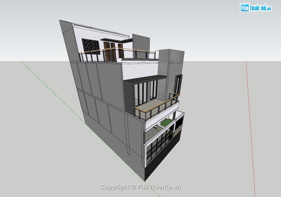 su nhà phố,sketchup nhà phố,su nhà phố 2 tầng,sketchup nhà phố 2 tầng