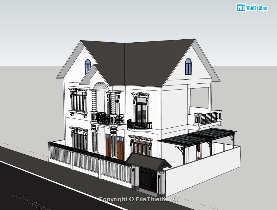 nhà phố 3 tầng,su nhà phố,sketchup nhà phố,su nhà phố 3 tầng