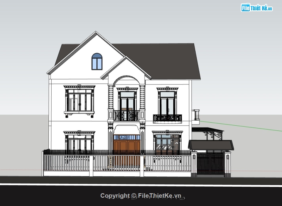 nhà phố 3 tầng,su nhà phố,sketchup nhà phố,su nhà phố 3 tầng