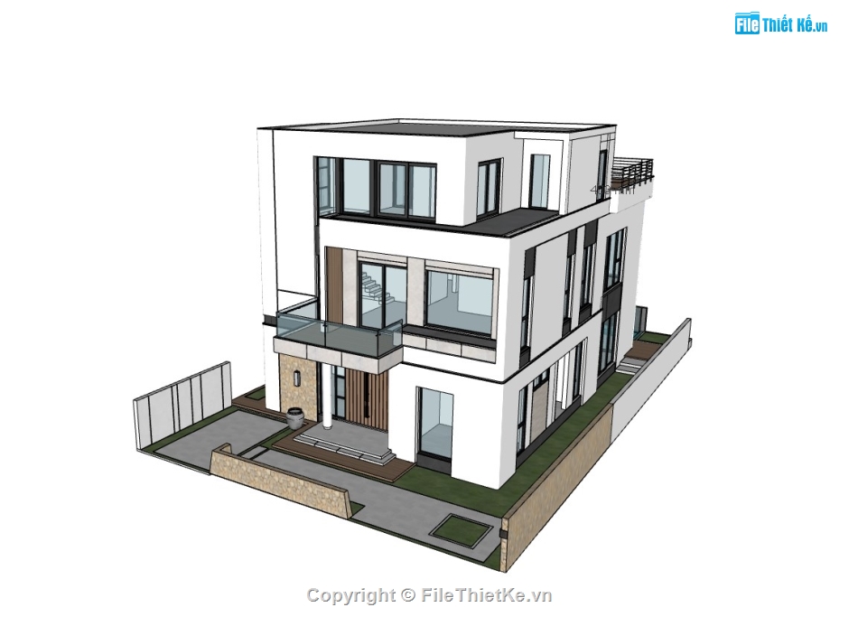 nhà phố 3 tầng,su nhà phố,sketchup nhà phố,sketchup nhà phố 3 tầng