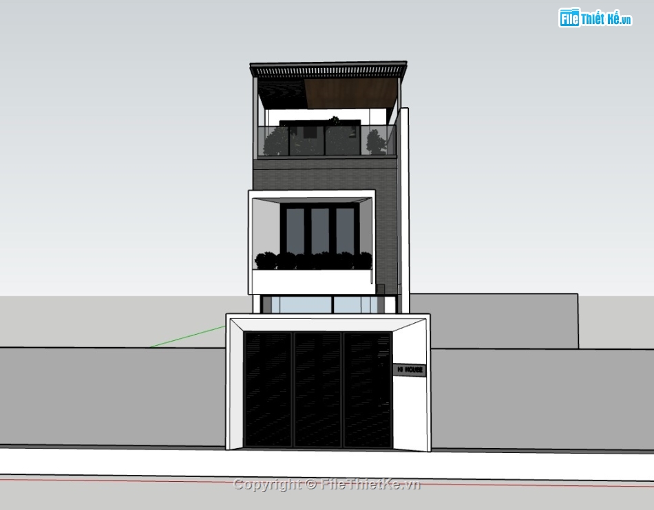 nhà phố 3 tầng,nhà phố,su nhà phố 3 tầng,sketchup nhà phố 3 tầng,sketchup nhà phố