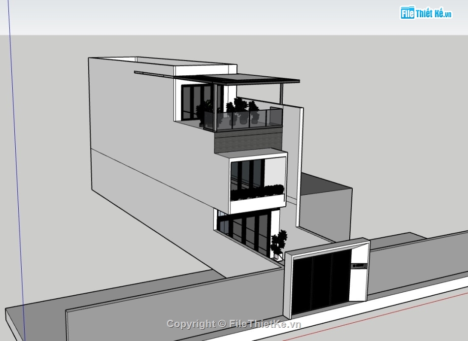 nhà phố 3 tầng,nhà phố,su nhà phố 3 tầng,sketchup nhà phố 3 tầng,sketchup nhà phố