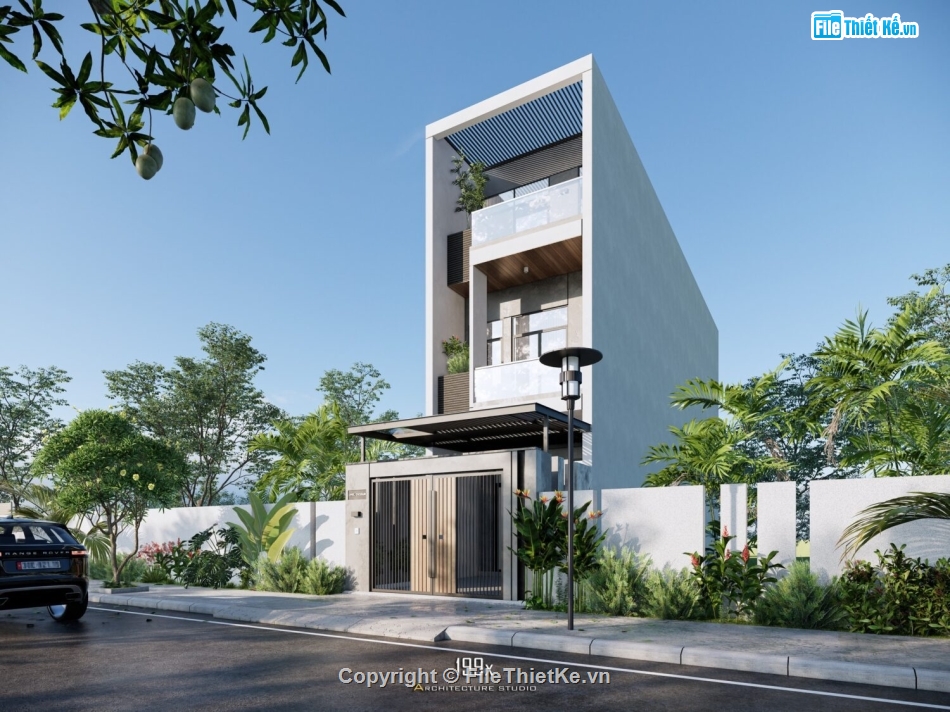 nhà phố 3 tầng,su nhà phố,sketchup nhà phố