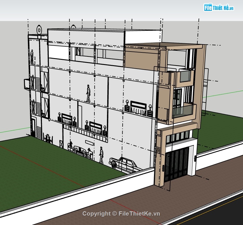 sketchup nhà phố 3 tầng,su nhà phố 3 tầng,sketchup nhà phố,su nhà phố