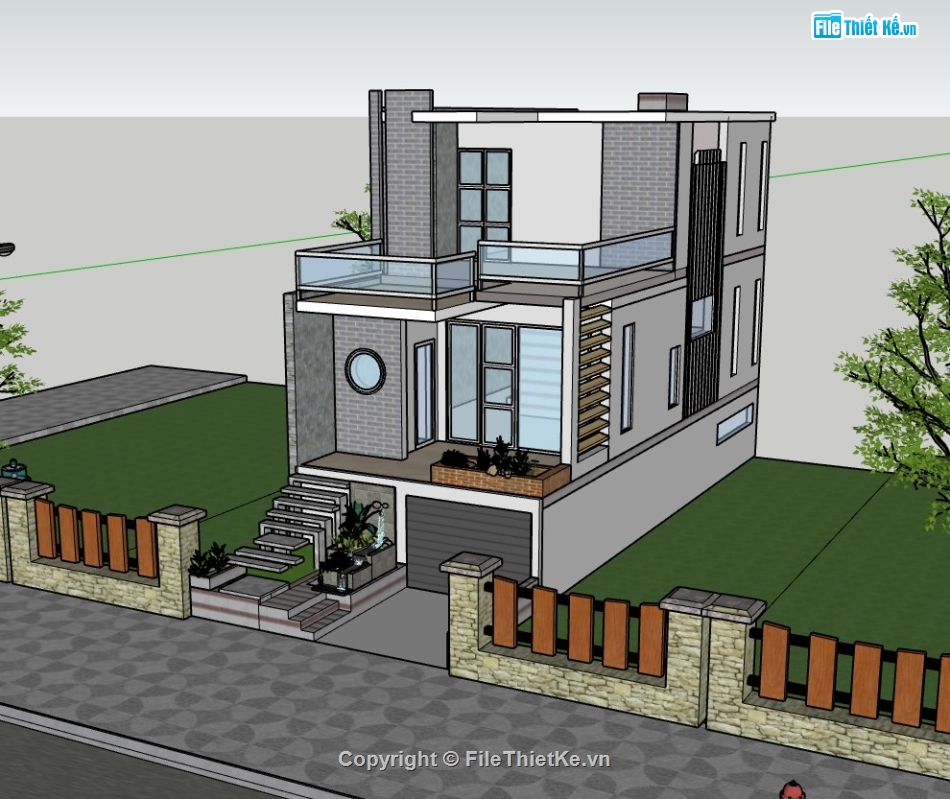 nhà phố 3 tầng,su nhà phố,sketchup nhà phố,sketchup nhà phố 3 tầng,su nhà phố 3 tầng