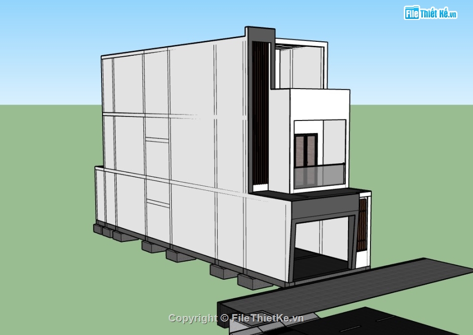nhà phố 3 tầng,nhà 3 tầng,su nhà phố,sketchup nhà phố,su nhà phố 3 tầng