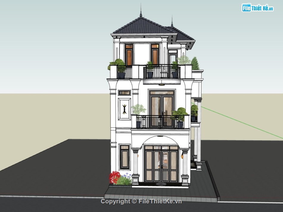 nhà phố 3 tầng,su nhà phố,sketchup nhà phố,su nhà phố 3 tầng,sketchup nhà phố 3 tầng