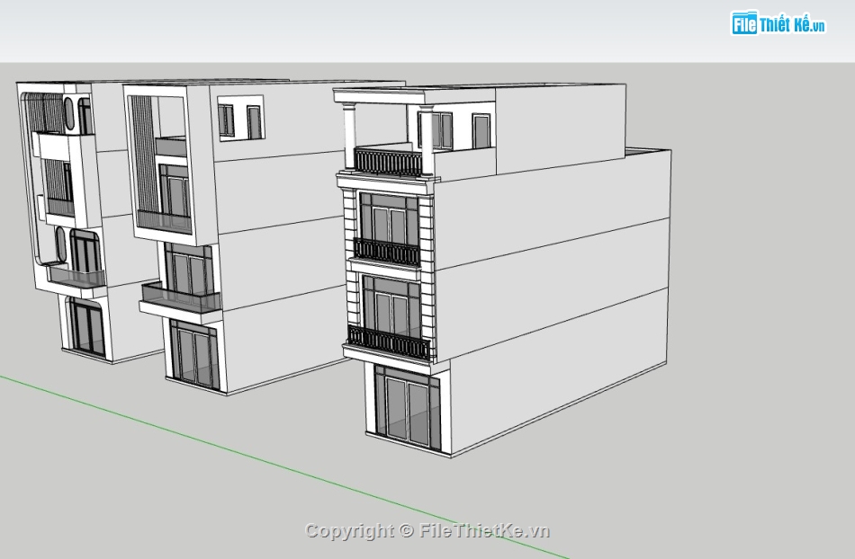 nhà phố,su nhà phố,sketchup nhà phố,su nhà phố 4 tầng,sketchup nhà phố 4 tầng