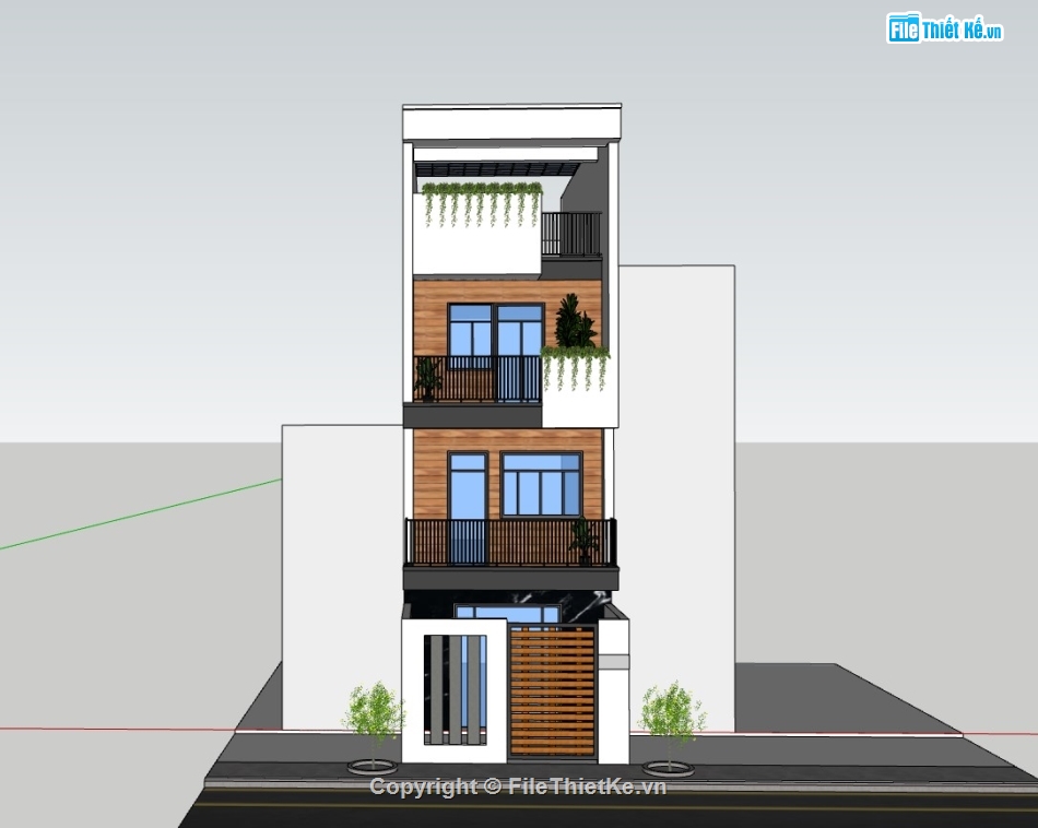 nhà 4 tầng,nhà phố 4 tầng,su nhà phố,sketchup nhà phố,su nhà phố 4 tầng