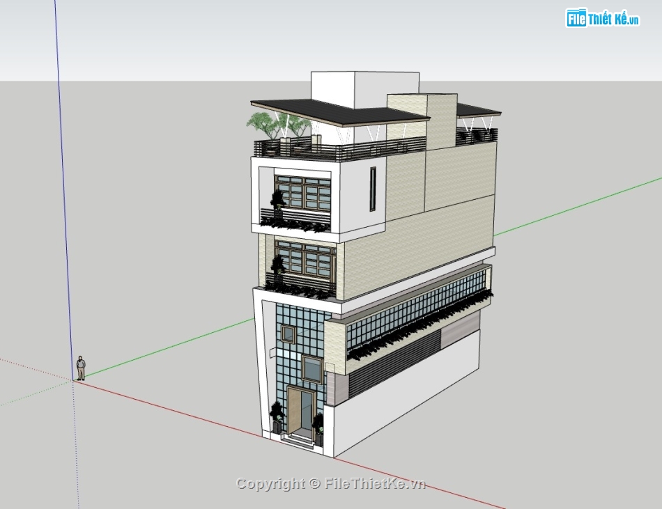 nhà 4 tầng,su nhà phố 4 tầng,sketchup nhà phố 4 tầng,su nhà phố,sketchup nhà phố