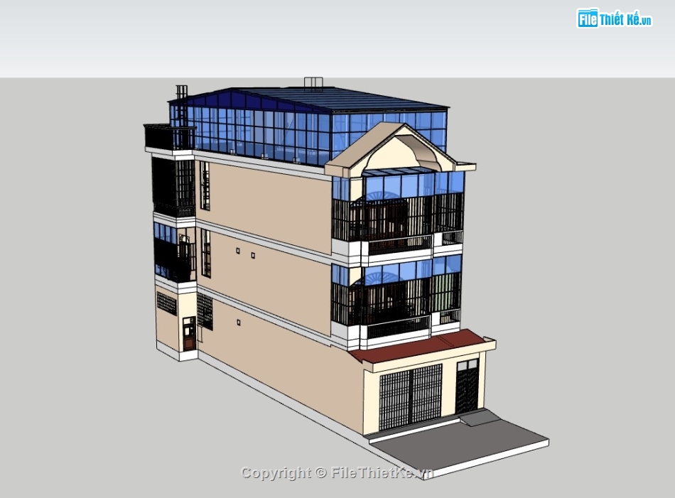 nhà 4 tầng,su nhà phố,sketchup nhà phố,su nhà phố 4 tầng