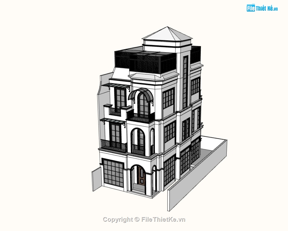 su nhà phố 4 tầng,su nhà phố,sketchup nhà phố 4 tầng,nhà phố,nhà phố 4 tầng