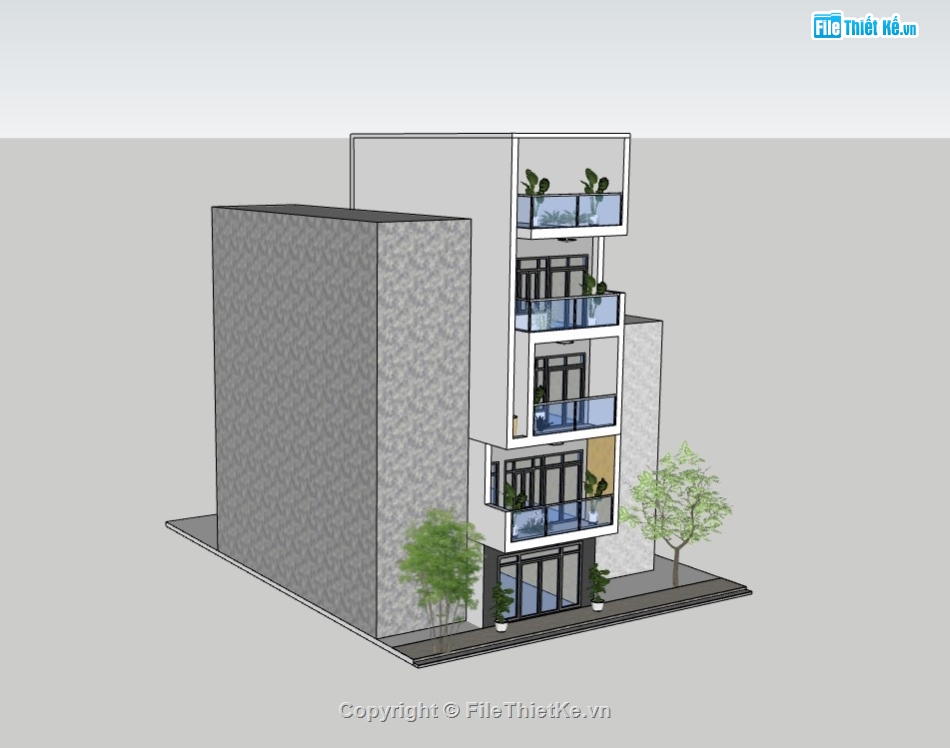 nhà phố 5 tầng,su nhà phố,sketchup nahf phố,su nhà phố 5 tầng