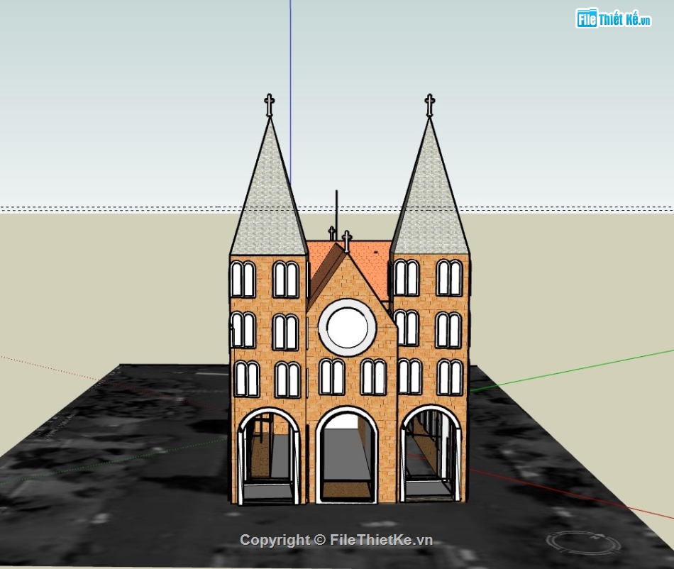 su nhà thờ,sketchup nhà thờ,nhà thờ sketchup