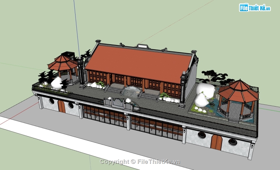 nhà thờ họ,su nhà thờ,sketchup nhà thờ,su nhà thờ họ