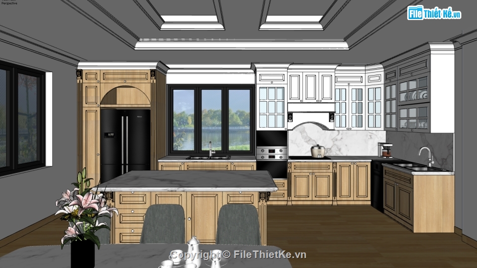 nội thất bếp,su nội thất,sketchup nội thất